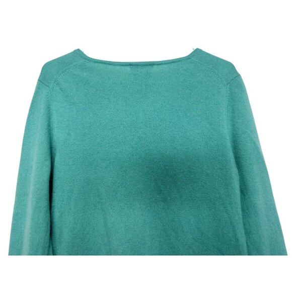 Vintage Charter Club 100% Cashmere Sweater Women Medium Green Preppy Office - Picture 6 of 10